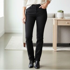 7 For‎ All Mankind Black Denim High-Rise Bootcut Straight Jeans - Size 25
